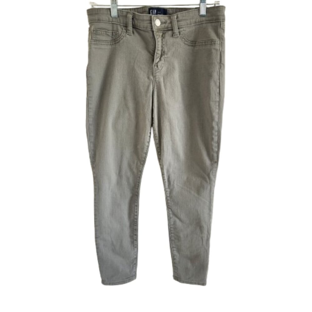 Gap Jean's Skinny Leg Jeggings Army Green Women's Size 6